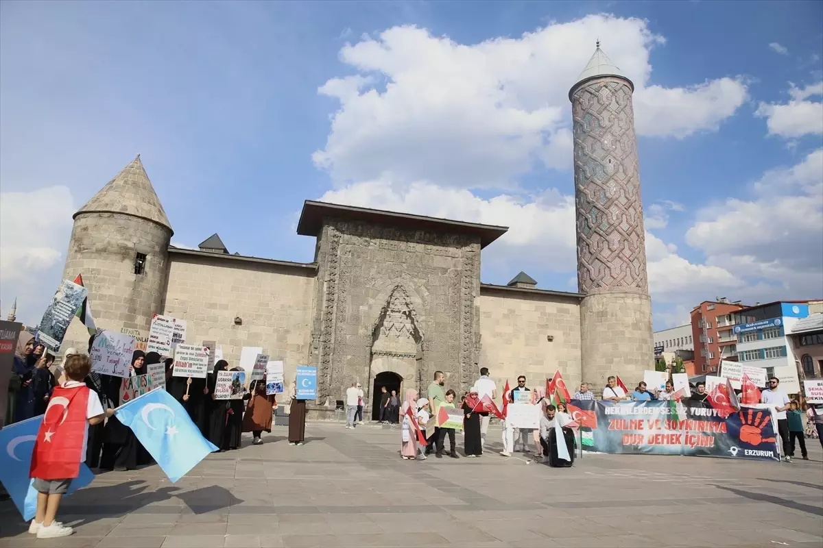 Erzurum’da Sağlık Çalışanlarından Gazze Protestosu